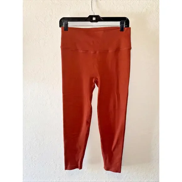 EUC Victoria Sport Victoria's Secret Ribbed Leggings Rust Orange L Large Fall - Picture 1 of 6